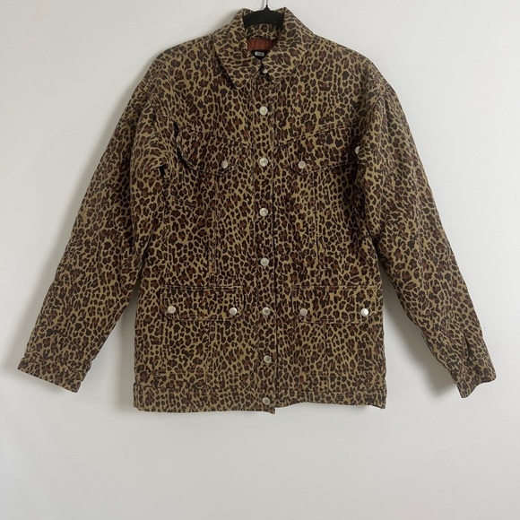 Marissa Webb Ellery Khaki Leopard Print Cotton Canvas Quilted Utility Jacket - Picture 2 of 16